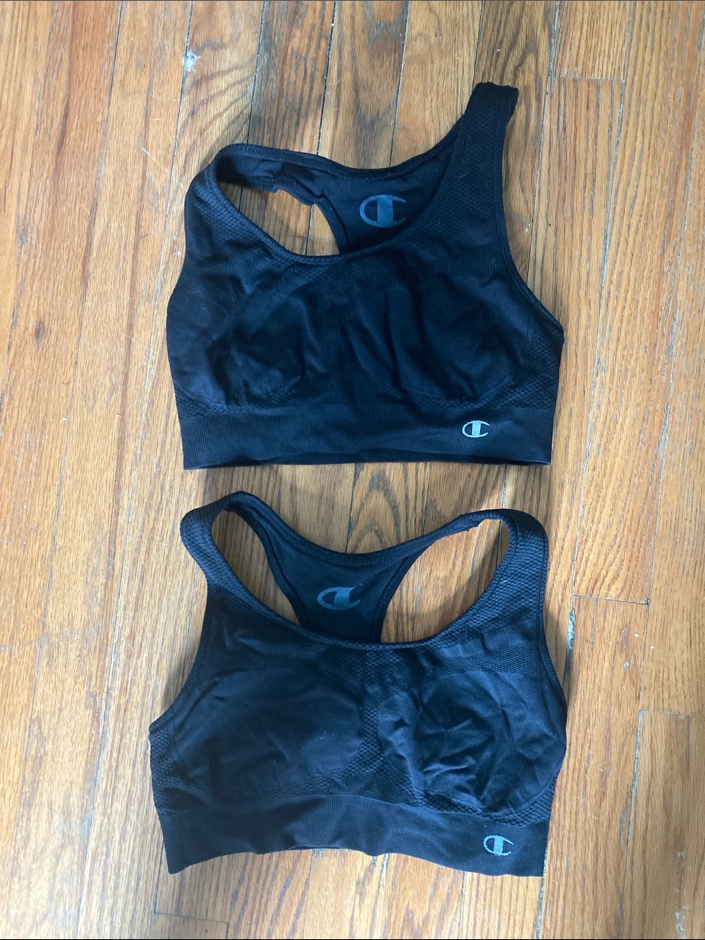 Bundle of 2 Champion Black Racerback Seamless Sports Bras